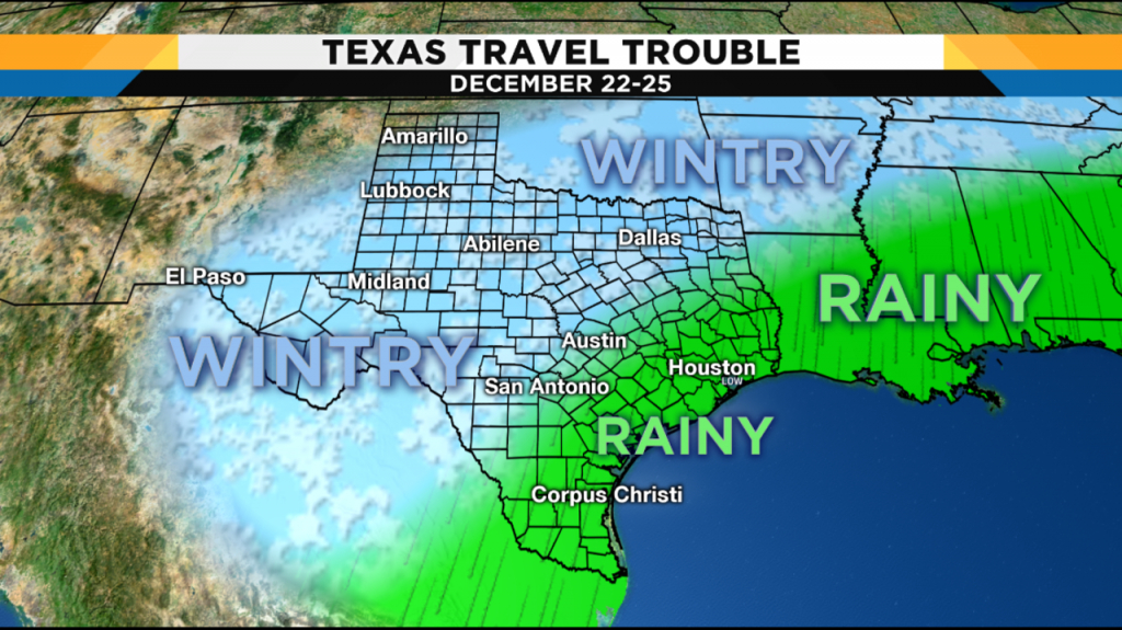 Weather Forecast Leading Into Christmas Hints At Travel - Texas Weather Map Today