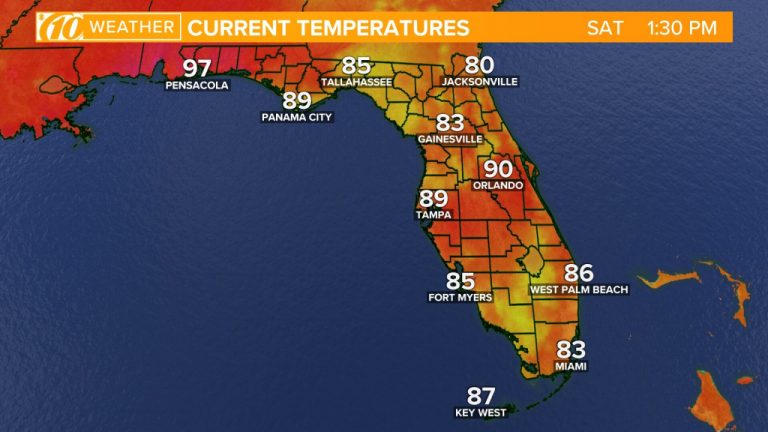 Florida Weather Map With Temperatures Printable Maps | Images and ...