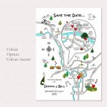 Wedding Or Party Illustrated Map Invitation | Wedding | Map   Printable Map Directions For Invitations