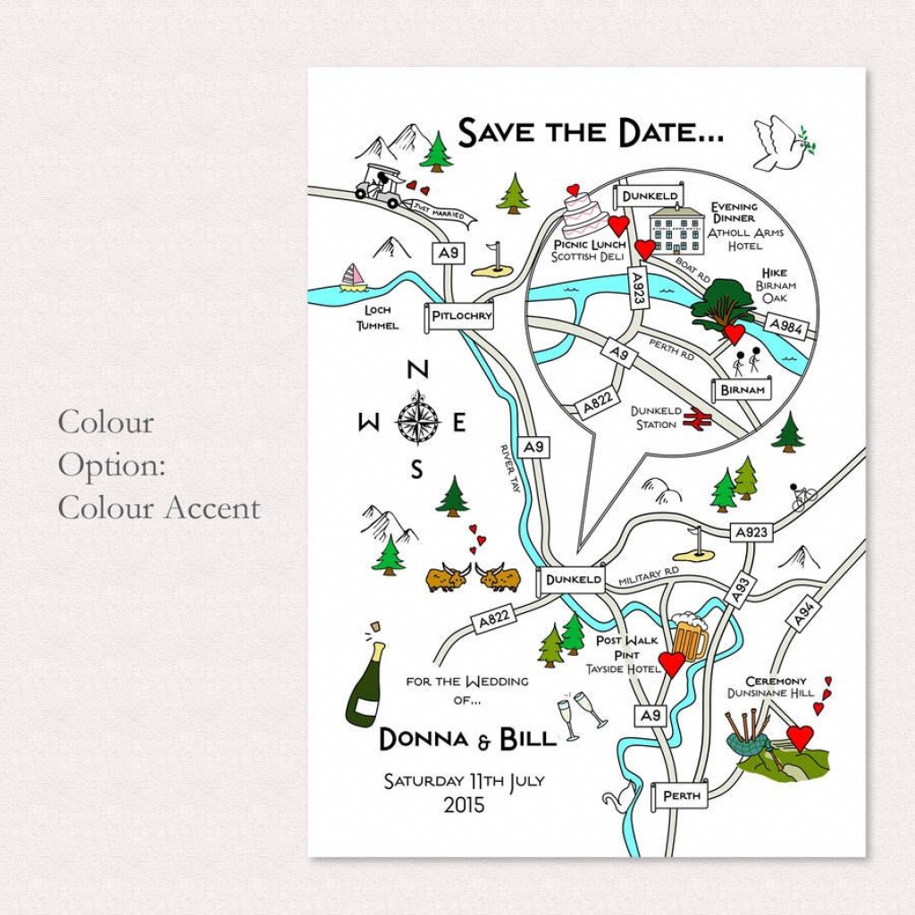 Wedding Or Party Illustrated Map Invitation | Wedding | Map - Printable Map Directions For Invitations