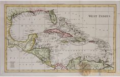West Indies Antique Map Caribbean Islandswalker 1810 - Map Of Florida And Caribbean