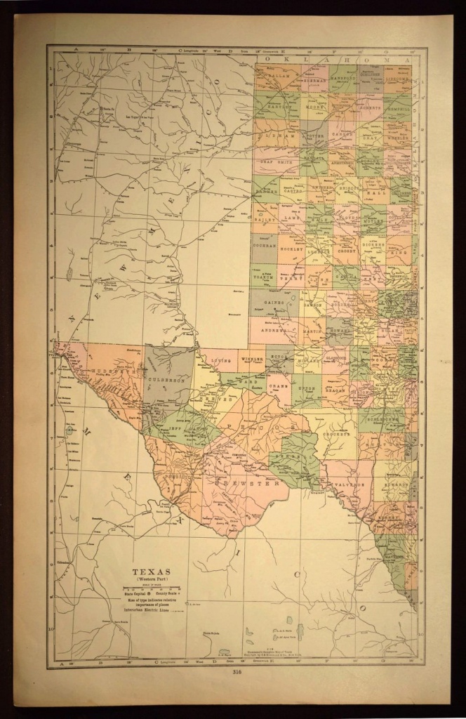 West Texas Map Of Texas Wall Art Decor Large Antique Western Wedding - Texas Map Wall Art