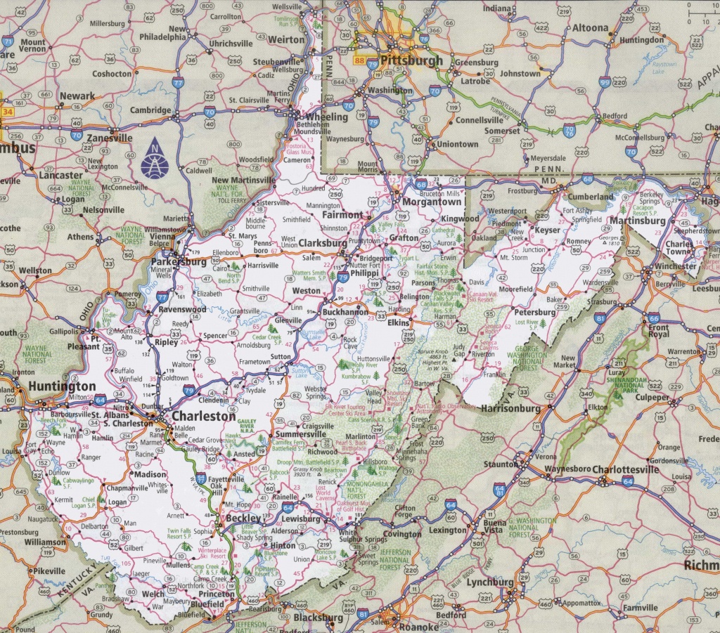 West Virginia Road Map - Printable Map Of West Virginia