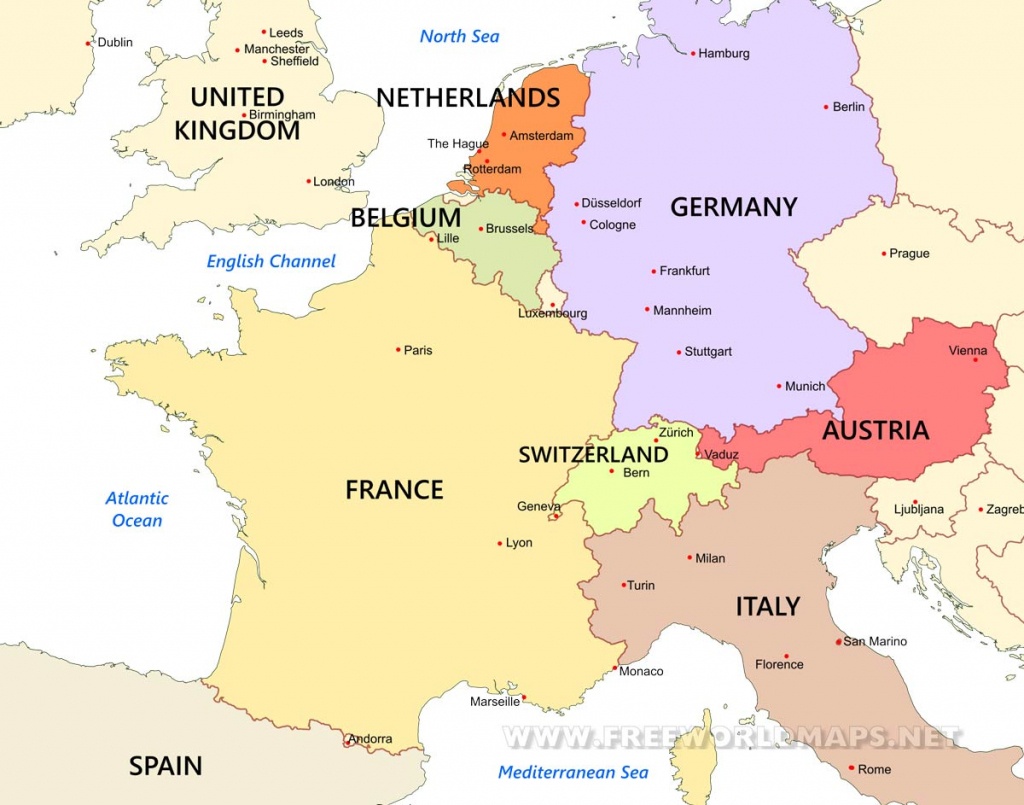 Western Europe Maps -Freeworldmaps - Printable Map Of Western Europe