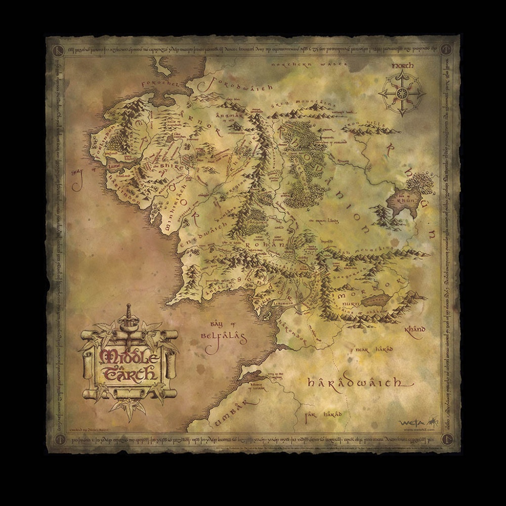 Weta Workshop - Printable Map Of Middle Earth
