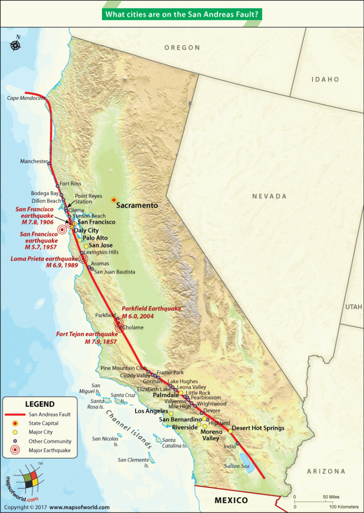 California Earthquake Faults Map Graph Fault Lines Map Map Canada
