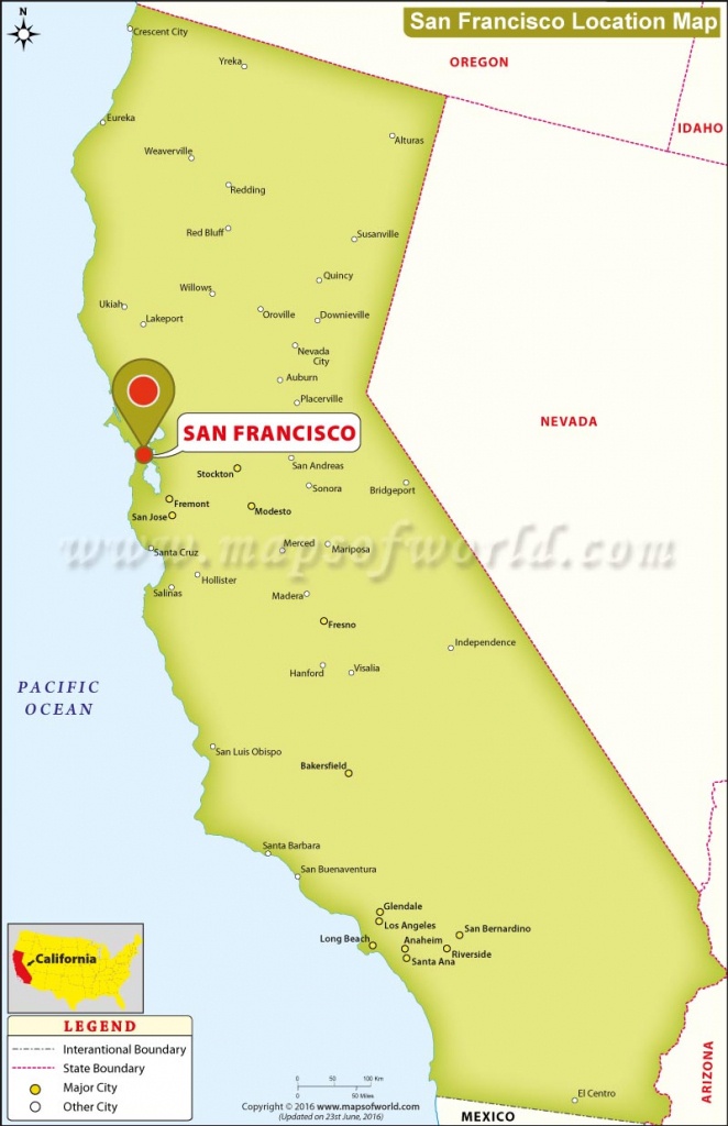Where Is San Francisco Located In California, Usa - Map Of San Francisco California Usa