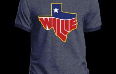 Willie Nelson, Texas Map Logo, Country Music Pc54R Port &amp; Co. Ringer - Texas Not Texas Map T Shirt
