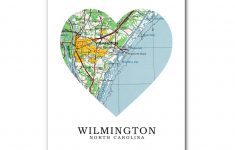 Wilmington Map Heart Print Wilmington Map Art Wilmington | Etsy - Printable Map Of Wilmington Nc