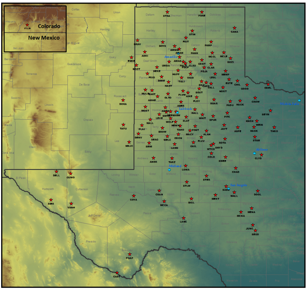Wind Rose Plots - West Texas Mesonet - Texas Wind Direction Map