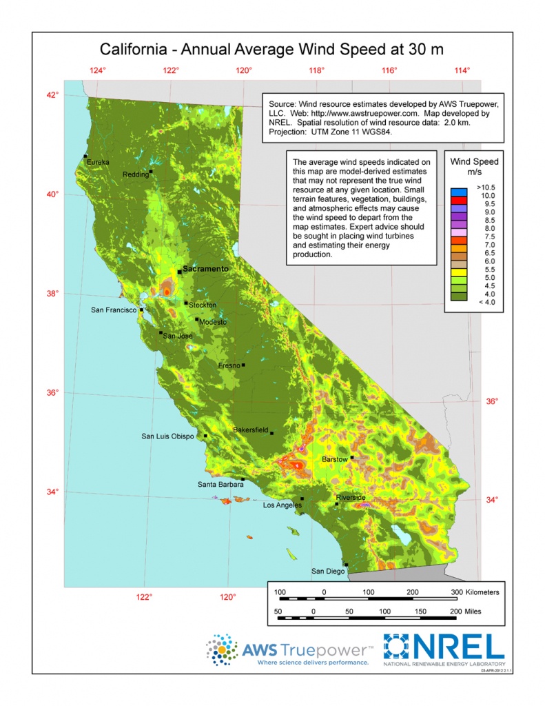 Windexchange: California 30-Meter Residential-Scale Wind Resource Map - Show Map Of California