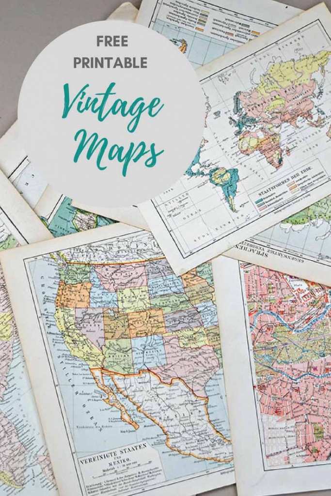 Wonderful Free Printable Vintage Maps To Download - Pillar Box Blue - Create Printable Map
