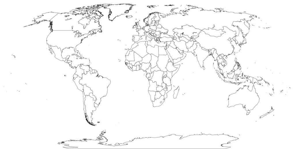 World Map Black And White Worksheet On With Country Names Printable - World Map Printable With Country Names