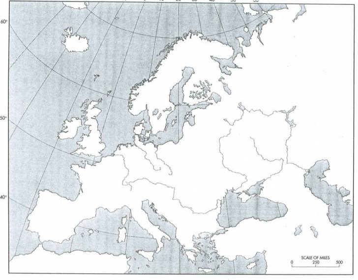 Printable Blank Physical Map Of Europe