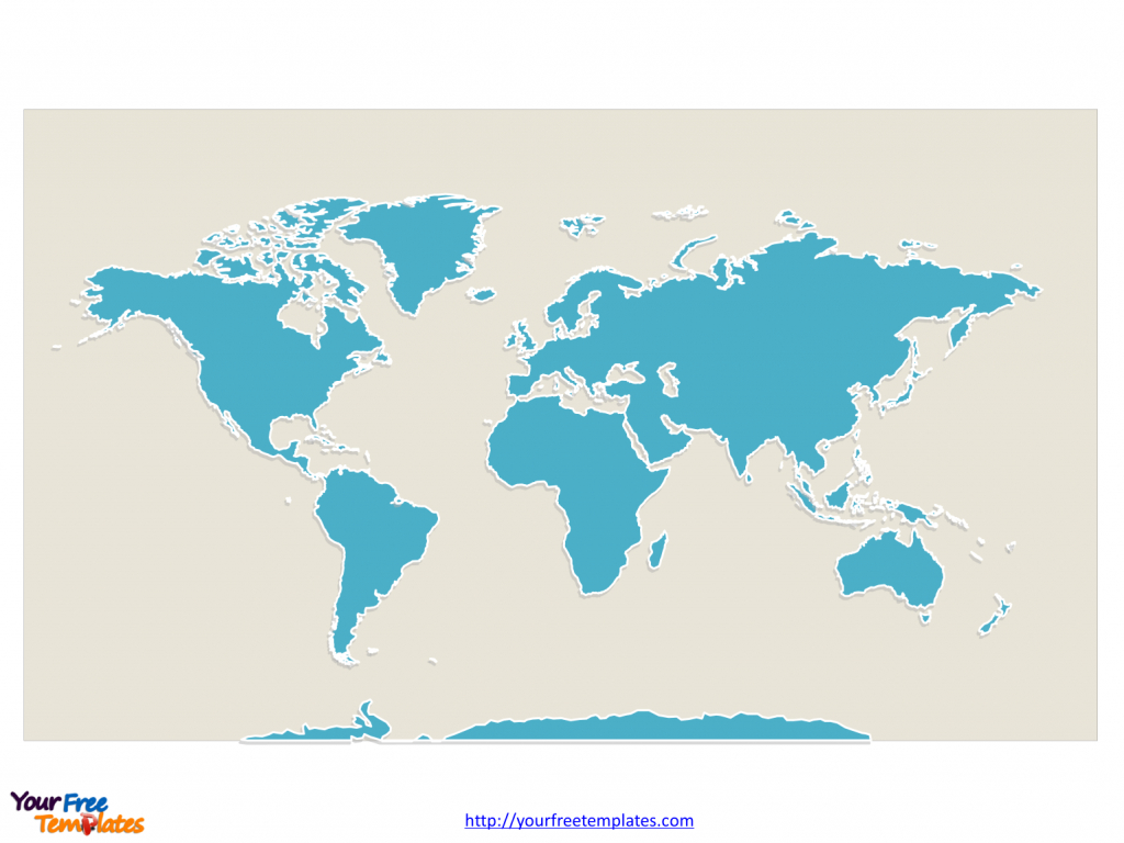 World Map With Continents - Free Powerpoint Templates - Blank Continent Map Printable