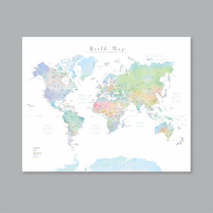 World Map With Capital Cities Printable