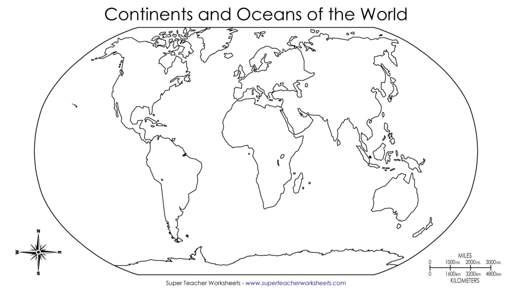 World Map Worksheet - Free Maps World Collection - Printable Blank World Map For Kids