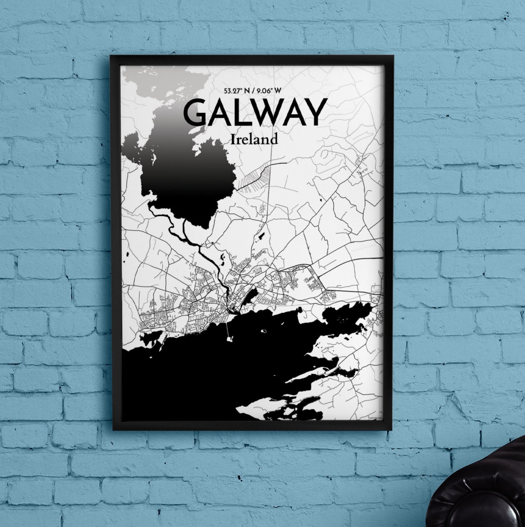 Wrought Studio &amp;#039;galway City Map&amp;#039; Graphic Art Print Poster In Ink - Galway City Map Printable