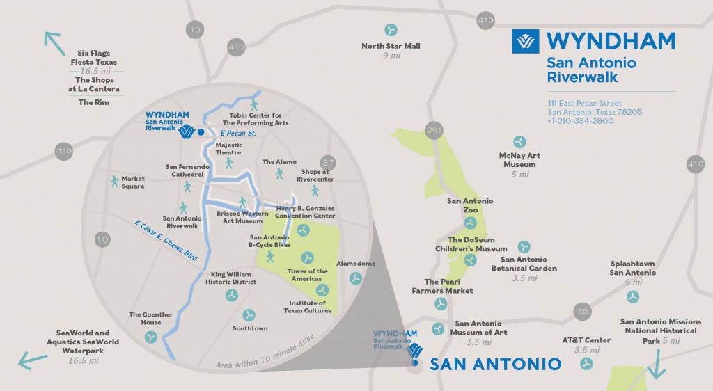 Wyndham San Antonio River Walk Hotel Area Map - Map Of Hotels Near Riverwalk In San Antonio Texas