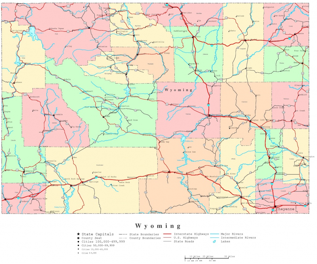 Wyoming Printable Map - Printable Map Of Wyoming