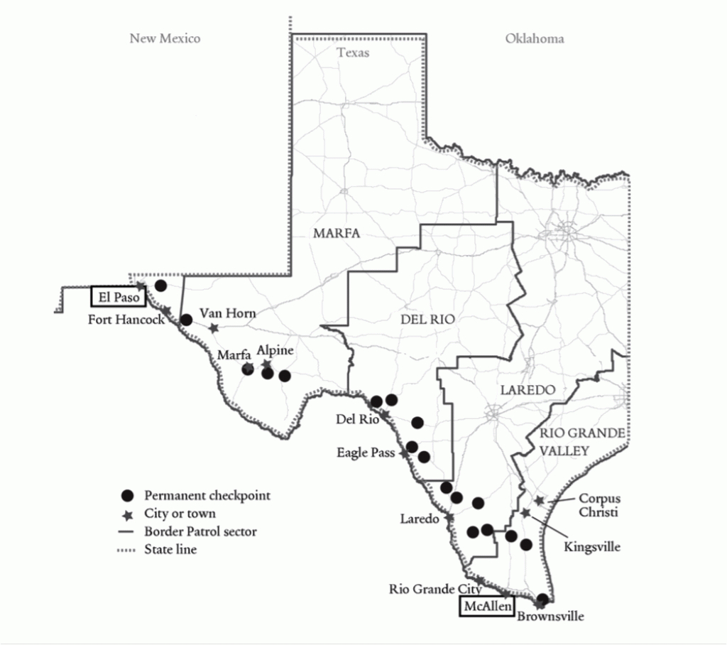 Yale Law Journal - Border Checkpoints And Substantive Due Process - Border Patrol Checkpoints Map Texas
