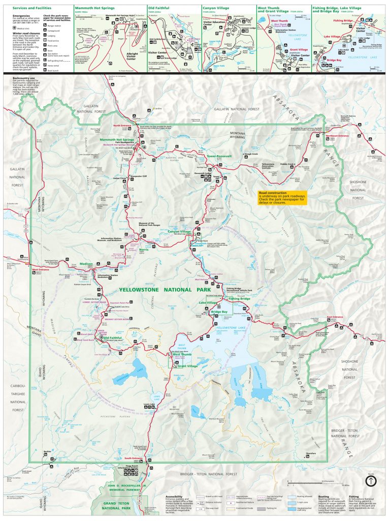 Yellowstone National Park Tourist Map Yellowstone Up Close And