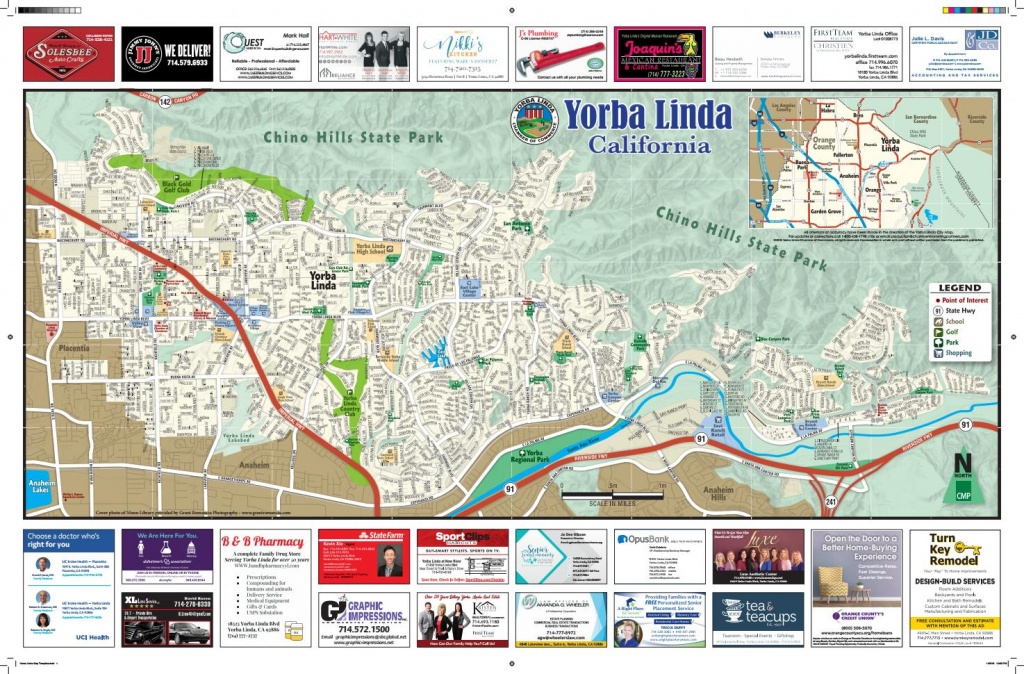 Yorba Linda California Street Map 2018Chamber Marketing Partners - California Street Map