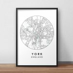 York City Print Street Map Art York Map Poster York Map | Etsy   York Street Map Printable