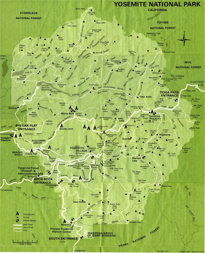 Yosemite National Park California Map - Printable Maps