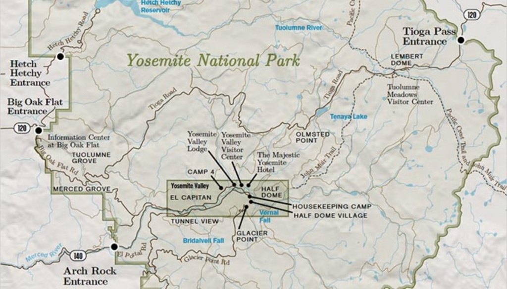 Yosemite National Park Overview Map - My Yosemite Park - Yosemite National Park California Map