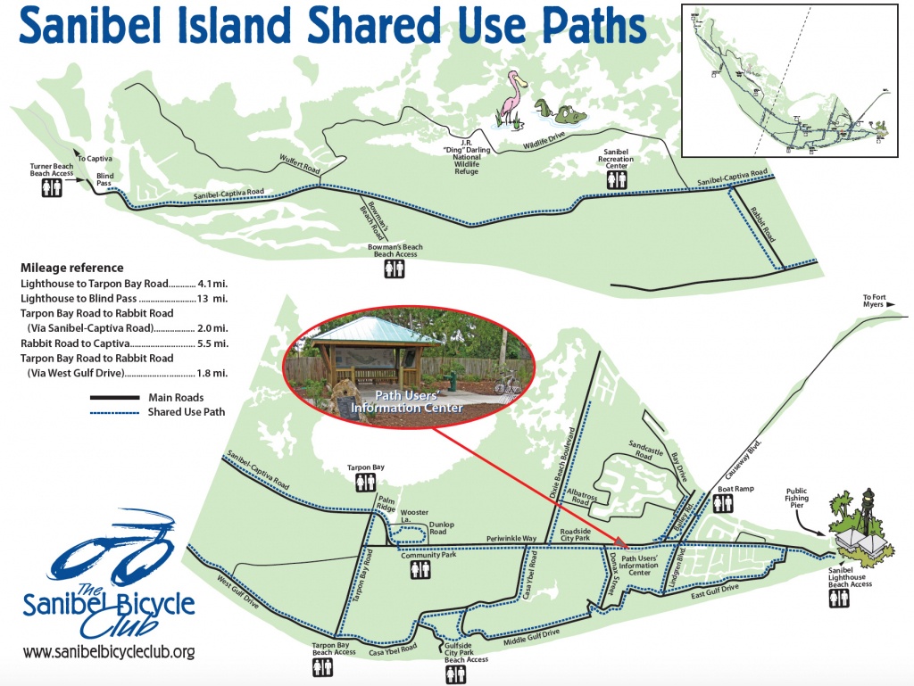 Your Guide To Sanibel Biking - Street Map Of Sanibel Island Florida