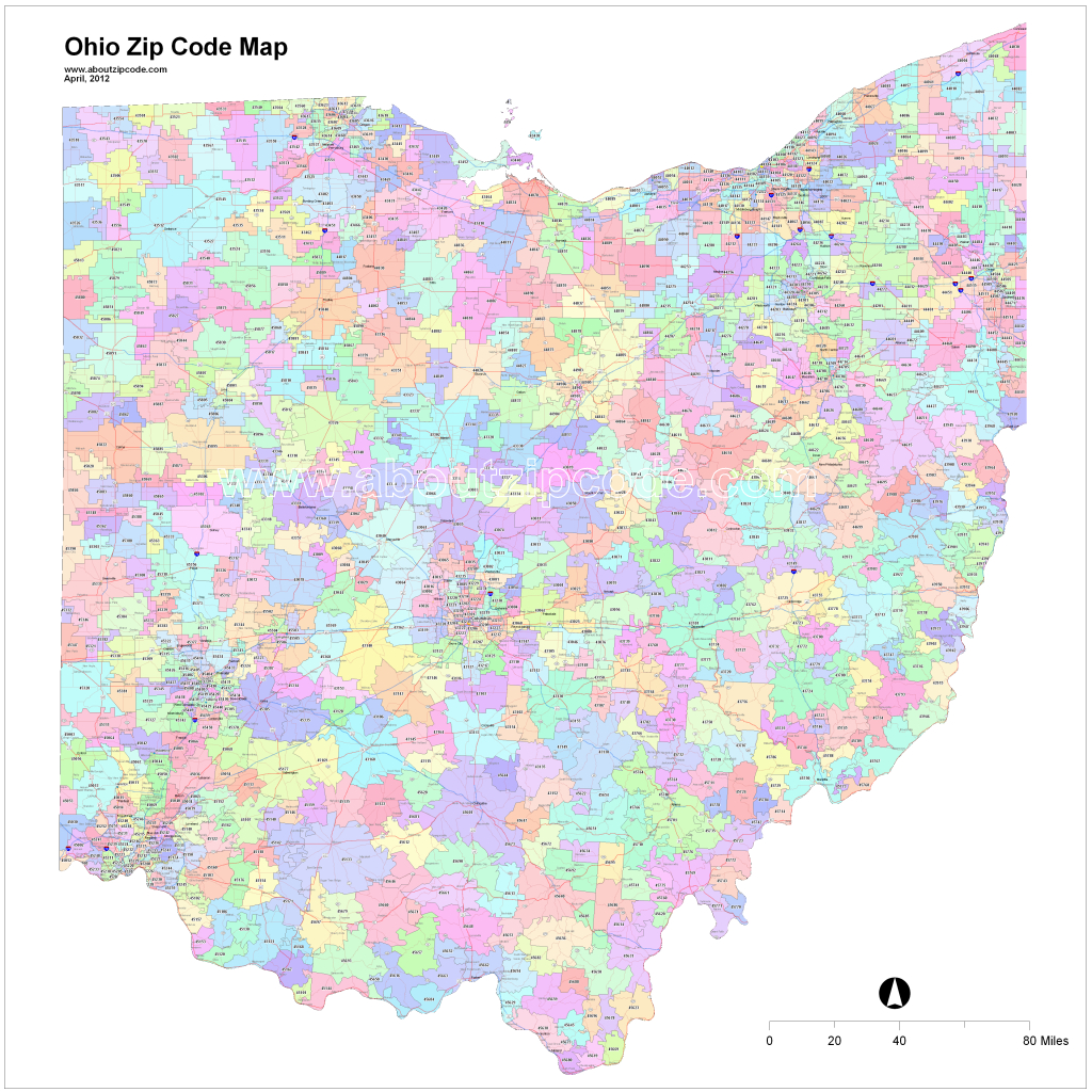Zip Code Map Ohio And Travel Information | Download Free Zip Code - Printable Area Code Map