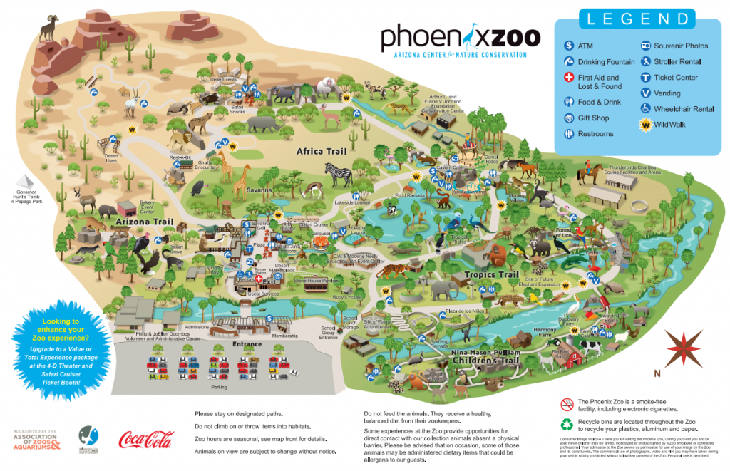 Zoo Map - Phoenix Zoo - Printable Map Of Phoenix